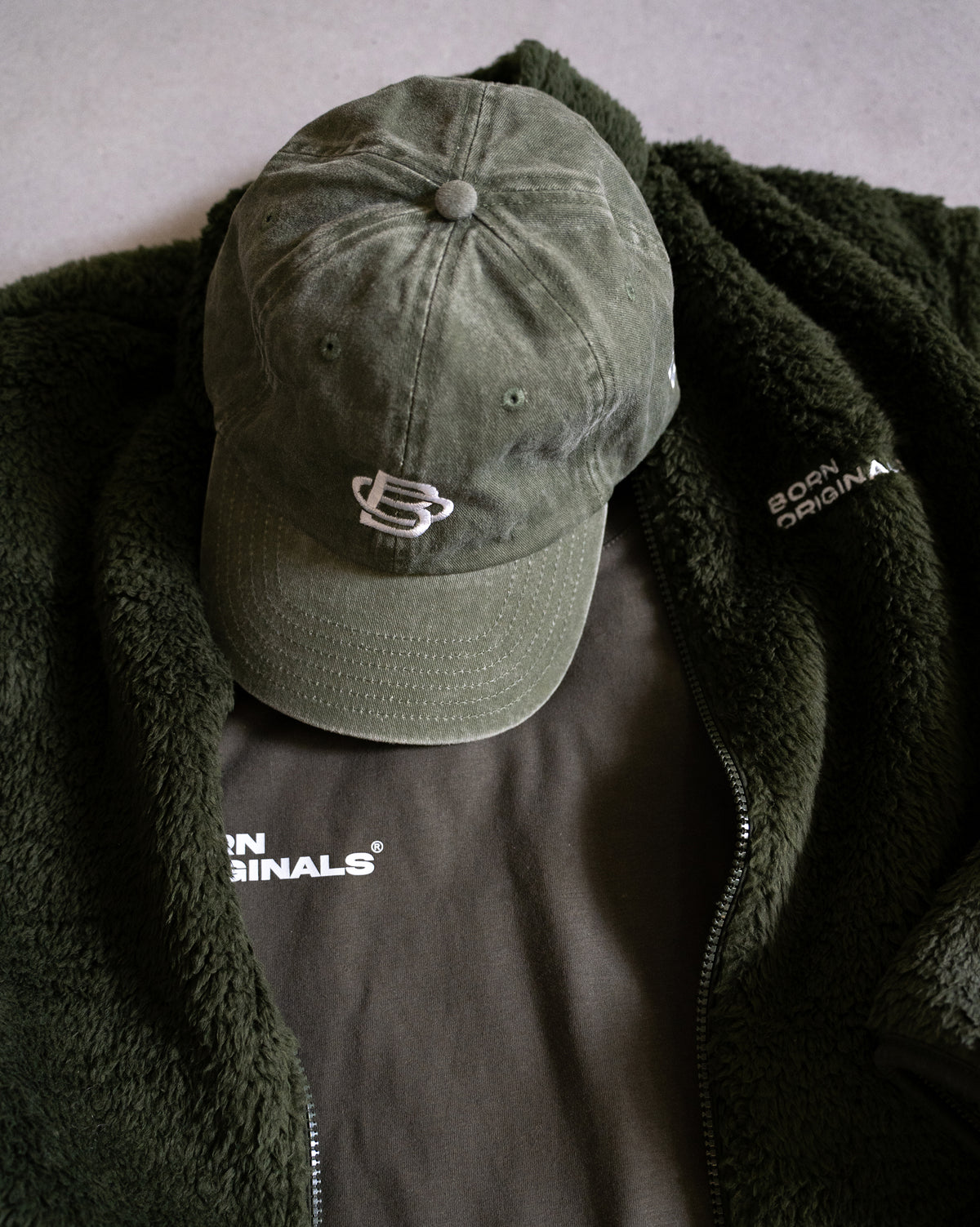 Unisex Fluffy Fleece Jacke Khaki