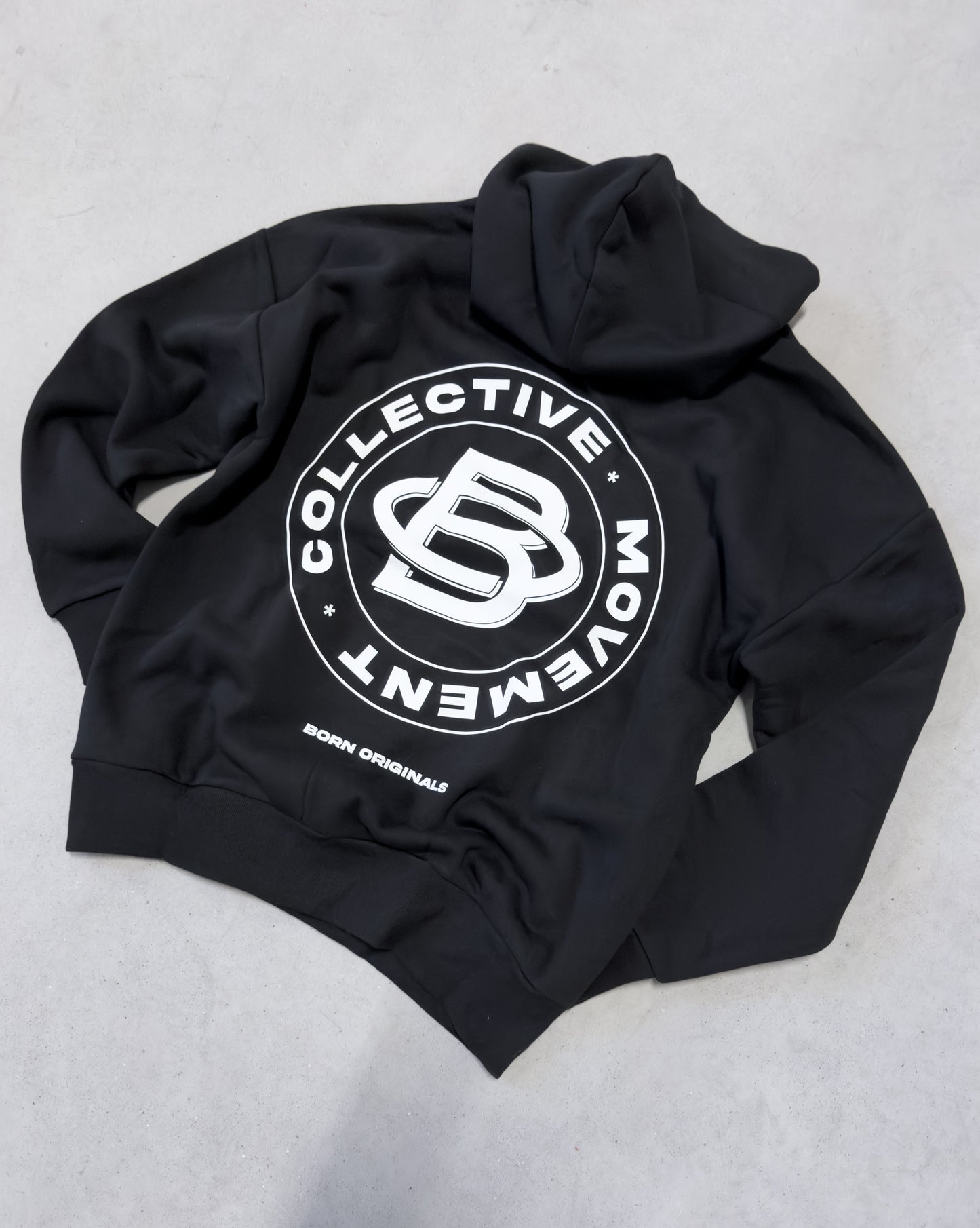 Unisex Oversized Hoodie Black "Modern Monogram"