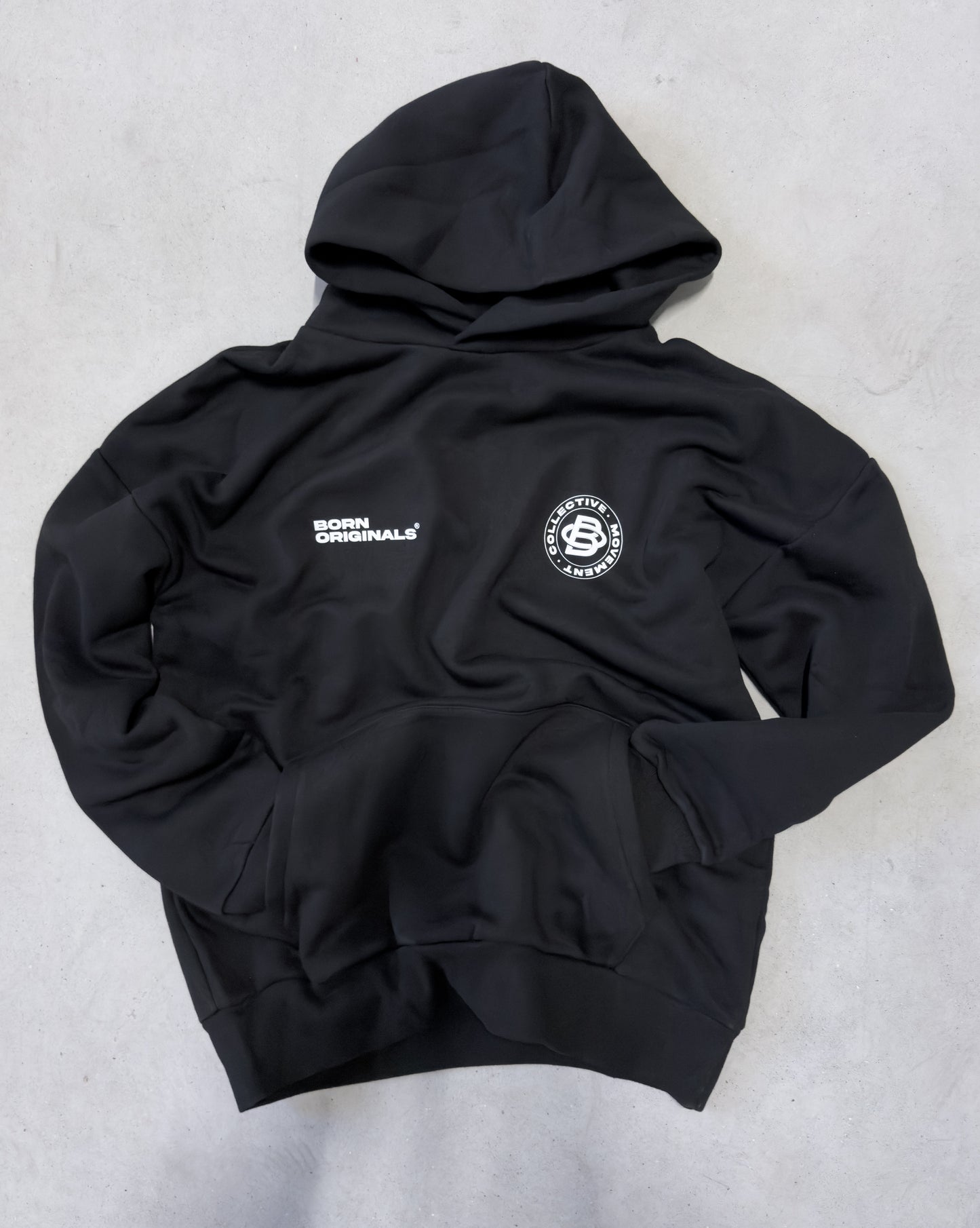 Unisex Oversized Hoodie Black "Modern Monogram"