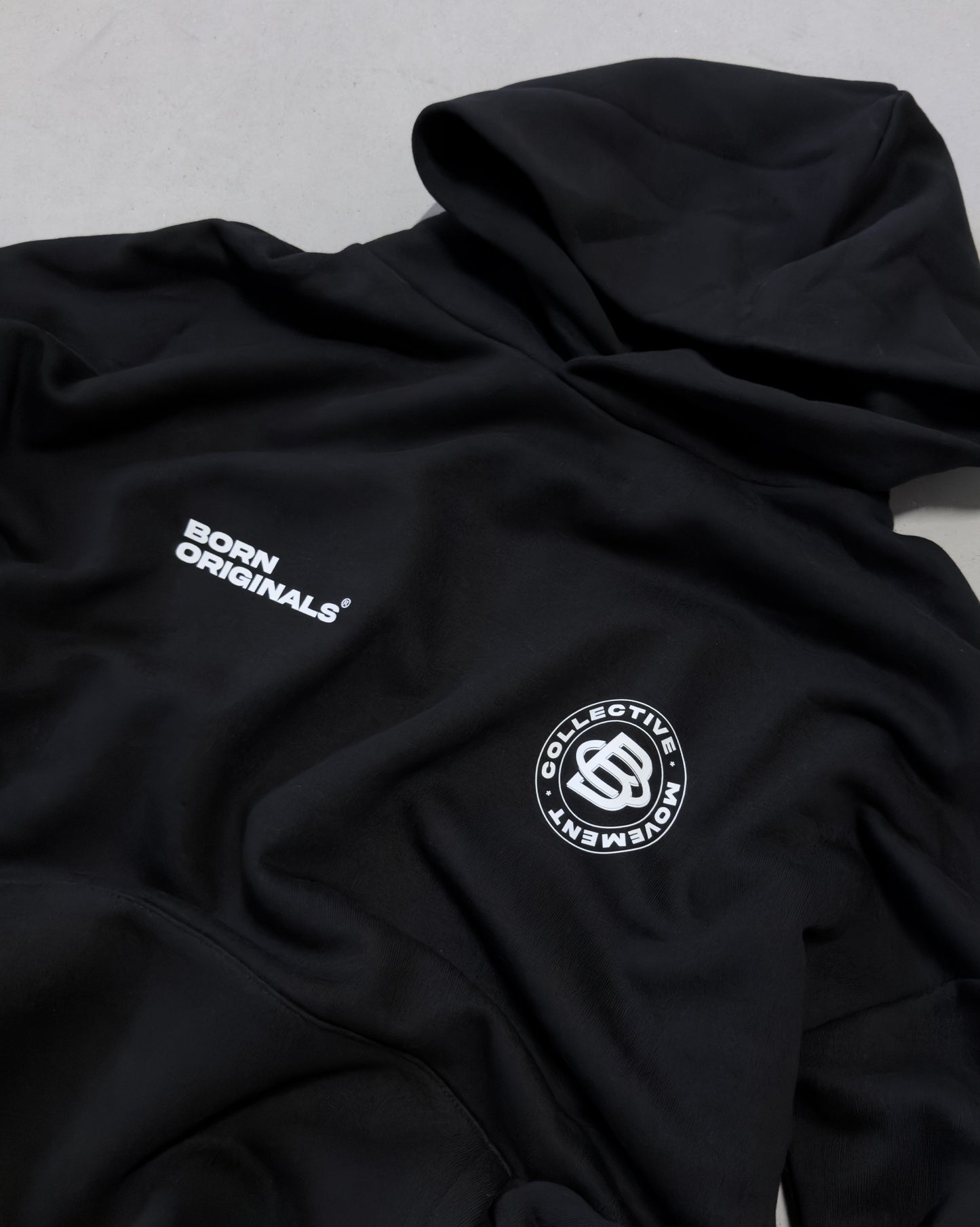 Unisex Oversized Hoodie Black "Modern Monogram"