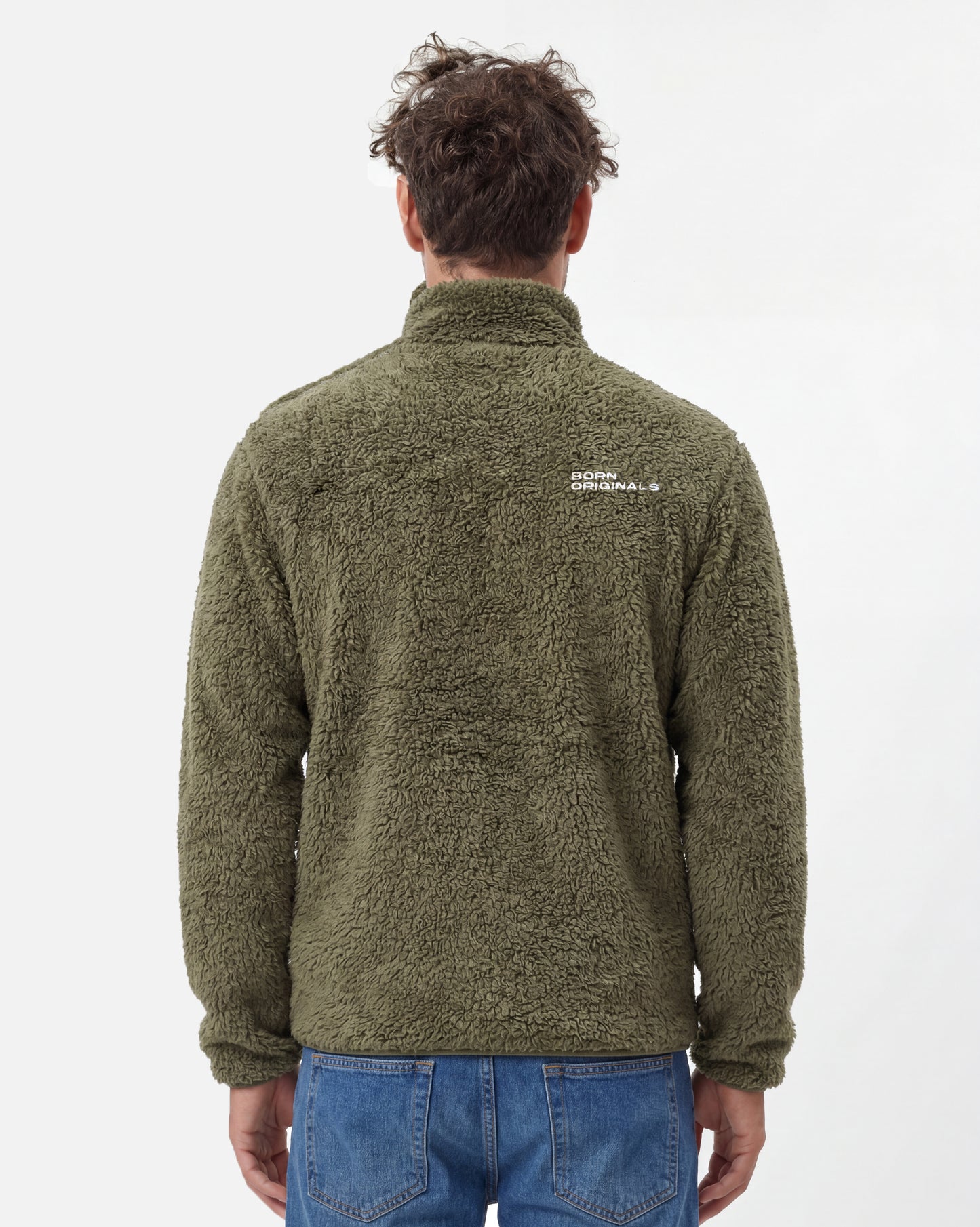 Unisex Fluffy Fleece Jacket Khaki